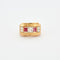 Bague 59 Bague Tank diamants et pierres rouges 58 Facettes 1921