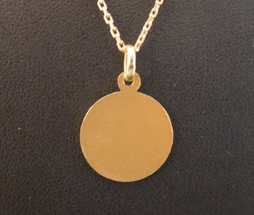 Pendentif Médaille Ange avec chaîne, Or Jaune 58 Facettes