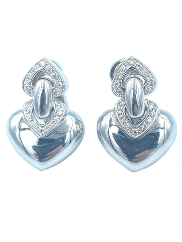 Boucles d'oreilles BVLGARI. Boucles d’oreilles Doppio Cuore or et diamants 58 Facettes