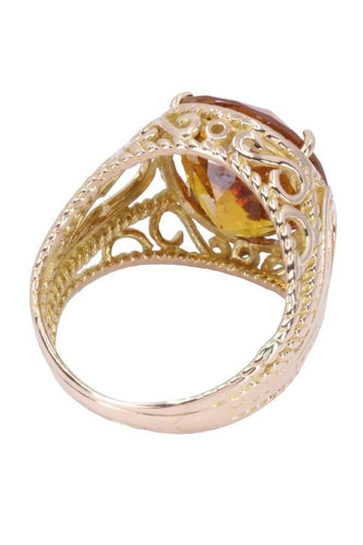 Bague BAGUE ORNEMENTALE SAPHIR ORANGE 58 Facettes 064681
