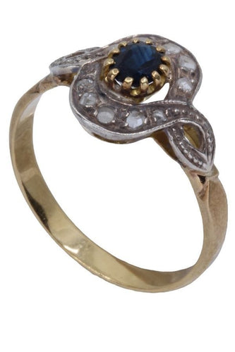 Bague 65 Bague Margueritte Art Nouveau, saphir et diamants 58 Facettes 061951