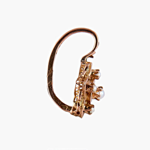 Boucles d'oreilles Boucles d’oreilles anciennes perles fines 58 Facettes