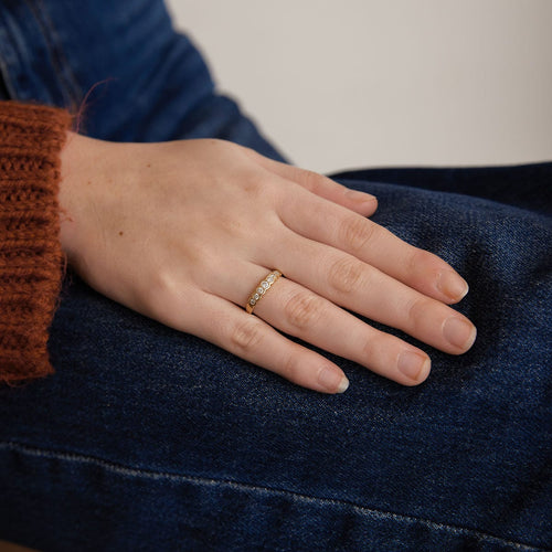 Bague 51 Demi-alliance 7 Diamants 58 Facettes JE500