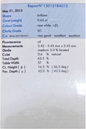 Boucles d'oreilles CLOUS DIAMANTS 0.65 CARAT 58 Facettes 059031