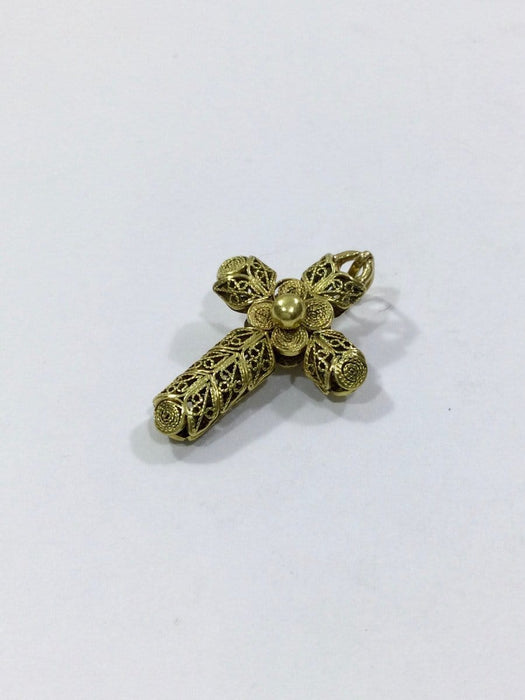 Pendentif Croix Filigranée Or Jaune 58 Facettes 949998