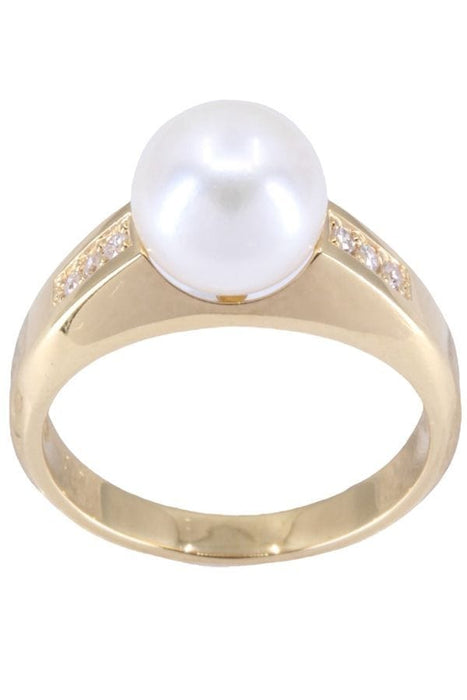 Bague 53 Bague Or jaune Perle Diamant 58 Facettes 081971