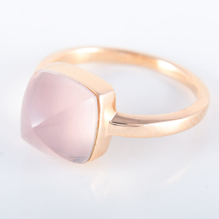 Bague 53 FRED - Bague Pain de sucre or rose quartz rose 58 Facettes