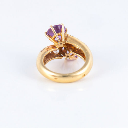 Bague Bague Toi & Moi, Améthystes & Diamants 58 Facettes