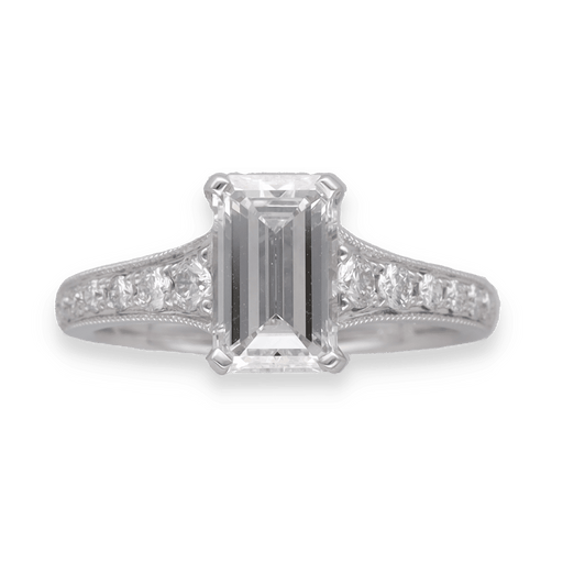 Bague Bague Solitaire diamant taille émeraude 1,51Cts 58 Facettes