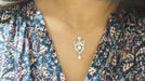 Art Deco necklace in platinum gold and diamonds 58 Facettes