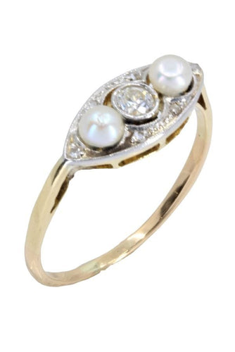 Bague BAGUE ART NOUVEAU PERLES ET DIAMANT 58 Facettes 055921