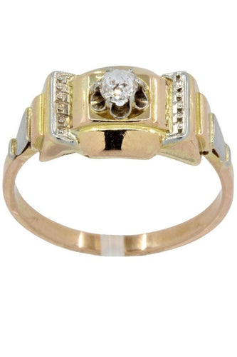 Bague 55.5 SOLITAIRE ANCIEN 0.14 CARAT 58 Facettes 040381