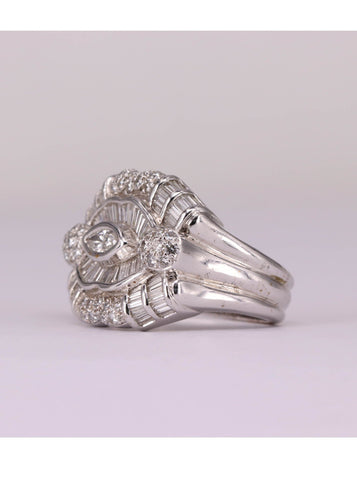 Bague Bague Or blanc et Diamants 58 Facettes RNG0558