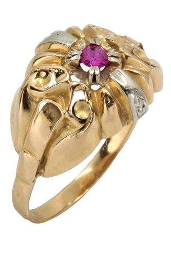 Bague BAGUE RUBIS ANNÉES 50' 58 Facettes 055081