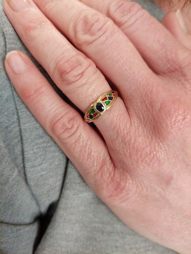 Bague 53 BAGUE MODERNE SAPHIR ÉMAIL 58 Facettes 076041