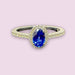 Ring Ceylon sapphire ring surrounded by brilliants 58 Facettes A 7454