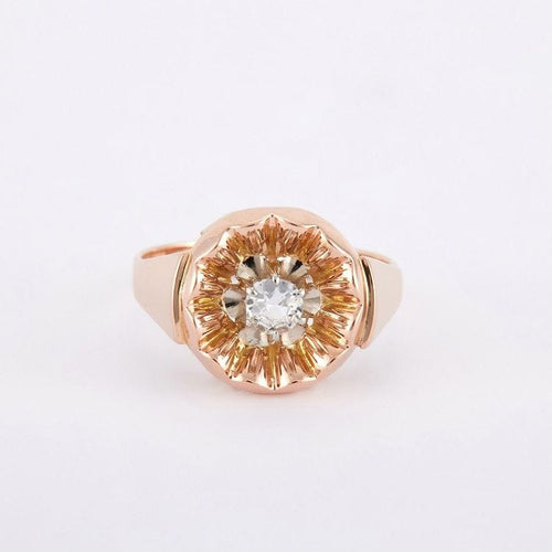 Bague Bague Fleur Or Jaune 58 Facettes