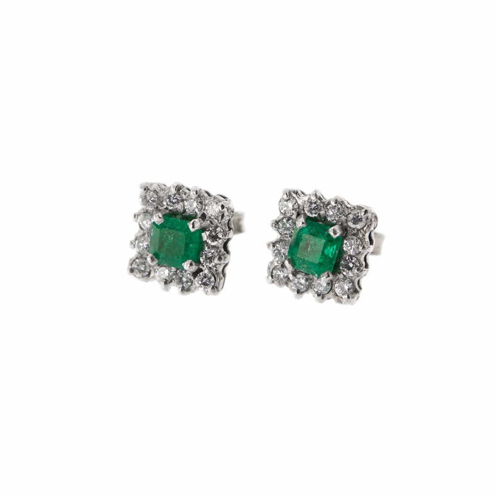 Boucles d'oreilles Boucles d'oreilles émeraudes et diamants 58 Facettes 1609