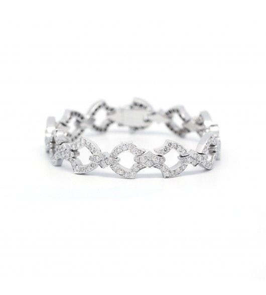 Bracelet Longueur : 17.2 cm / Blanc/Gris / Or 750 Bracelet Or blanc diamants 58 Facettes 200022R