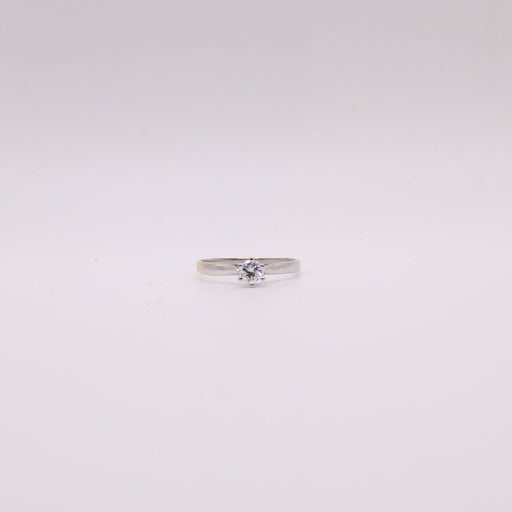 Solitaire ring in white gold, diamond 58 Facettes