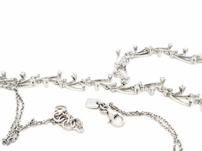 Collier Collier Or blanc Diamant 58 Facettes 06599CD