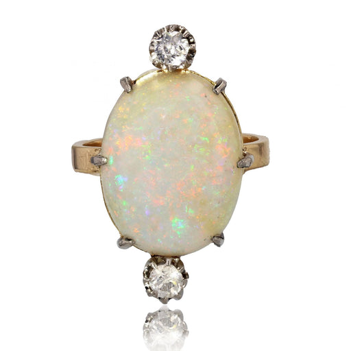 Bague 50 Bague ancienne opale et ses 2 diamants 58 Facettes 22-638