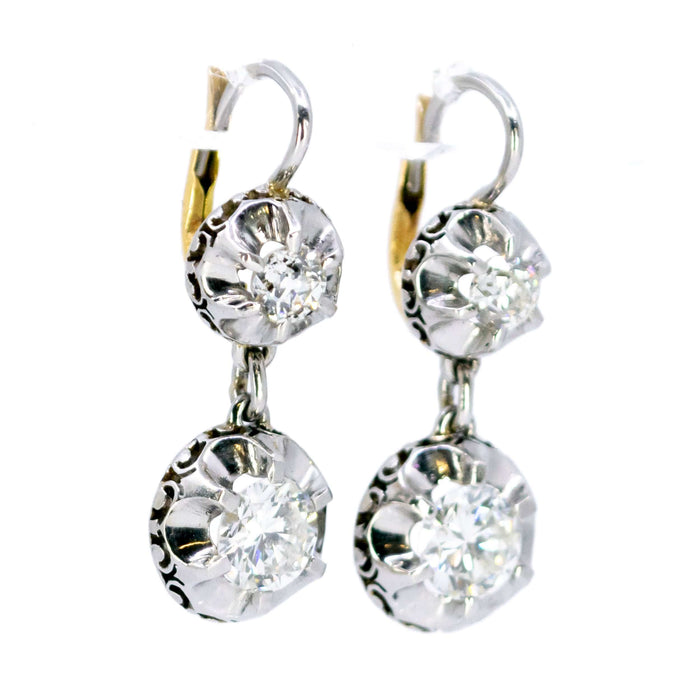 Boucles d'oreilles Boucles d'oreilles diamant, platine, 18 carats 58 Facettes D2D9C0338BA4497E9358059C2364AEA6