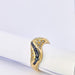 Ring Yellow gold ring with diamonds and sapphires 58 Facettes 5629
