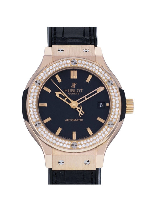 Watch HUBLOT Classic Fusion King gold diamonds watch 38 mm Automatic 565.OX.1480.LR.1204 58 Facettes 62100-58073