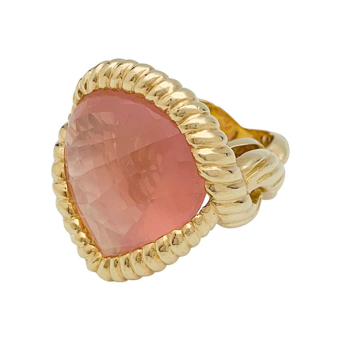 Bague 51 Bague en or jaune, quartz rose. 58 Facettes 31134