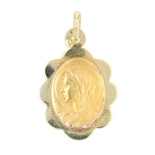Pendant Religious medal Virgin haloed yellow gold 58 Facettes 16-210