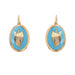 Old turquoise blue enamelled Dormeuses earrings 58 Facettes 22-398