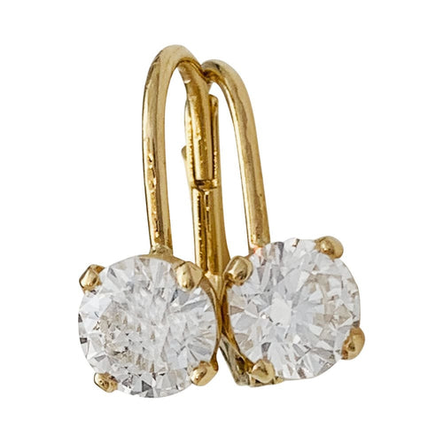 Boucles d'oreilles Boucles d'oreilles en or jaune, diamants. 58 Facettes 30948