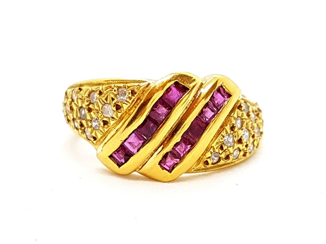 Bague 55 Bague Or jaune Rubis 58 Facettes 06352CD