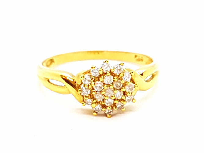Bague 56 Bague Or jaune Diamant 58 Facettes 06346CD