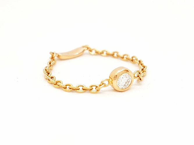 Bague 54 Bague Chaînette Or rose Diamant 58 Facettes 578678RV