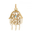 Pendant Hand of Fatma pendant gold beads and turquoise stone 58 Facettes 18-008A