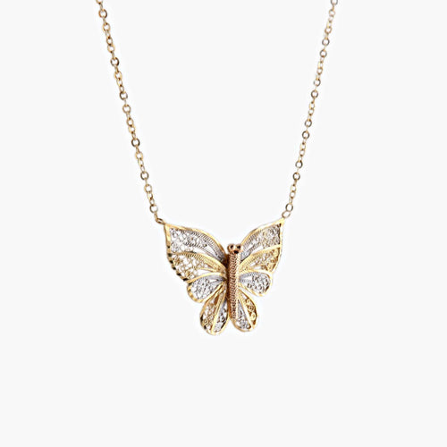Collier COLLIER « PAPILLON » DEUX ORS 58 Facettes BO/220050