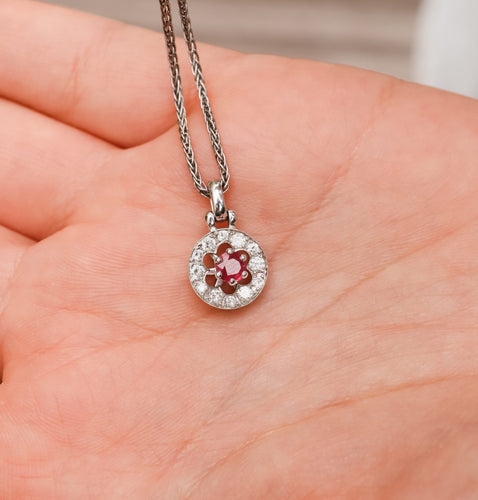 Pendentif Pendentif Or blanc Diamants Rubis 58 Facettes 28846