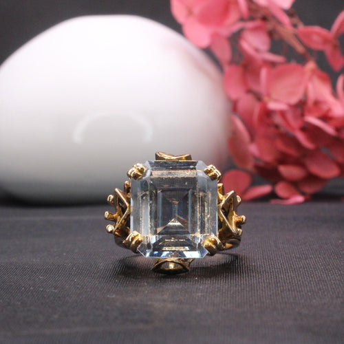 Bague 52 Bague cocktail  Or jaune Aigue-marine 58 Facettes