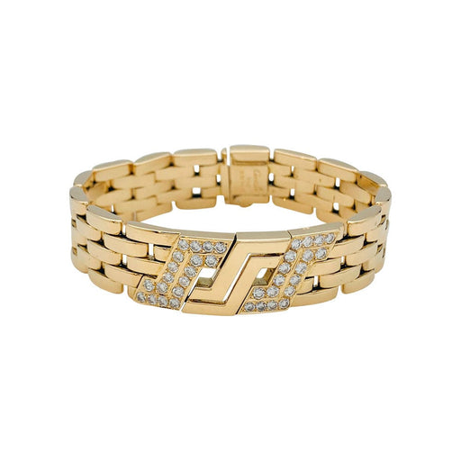 Bracelet Bracelet Cartier maille panthère en or jaune et diamants. 58 Facettes 31343