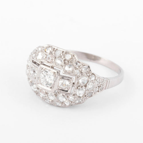 Bague Bague en platine et diamant des années 1930 58 Facettes 0