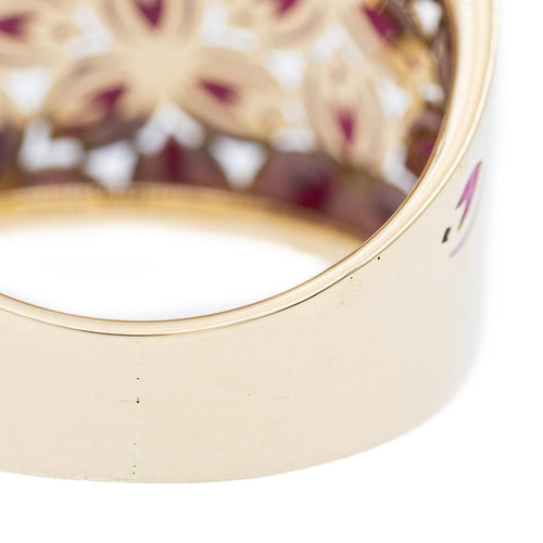 Bague 57 Bague Fleur Or jaune 58 Facettes 2024388CN