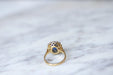 Ring Pompadour sapphire ring surrounded by diamonds 58 Facettes