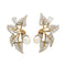 Boucles d'oreilles Boucles d'oreilles "Feuillage" bicolore, diamants et perles. 58 Facettes 31178
