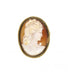 Yellow Brooch / 750 Gold Shell Cameo Brooch 58 Facettes 210116R