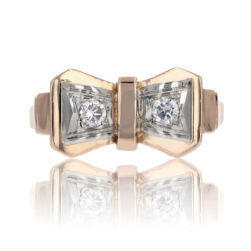 Bague 54 Bague ancienne noeud diamants 58 Facettes 23-170