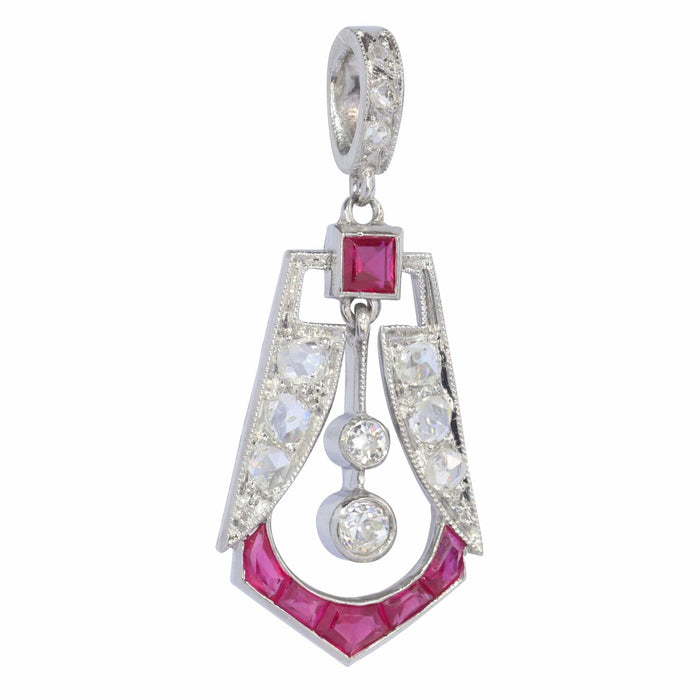 Pendentif Pendentif Art Déco diamant et rubis 58 Facettes 22119-0281