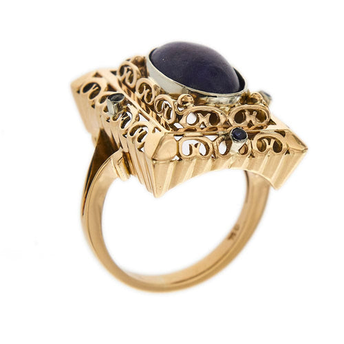 Bague 58 Bague vintage lapis-lazuli et saphirs 58 Facettes 31382