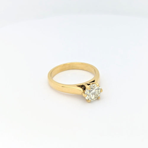 Bague Solitaire Or jaune Diamant 58 Facettes 28911